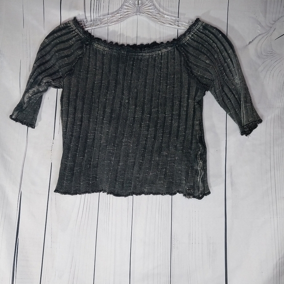 We The Free Tops - We The Free Meant to Be Ribbed Knit Short Sleeve Cropped Top Cotton Size S